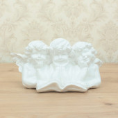Сувенир Три ангела с книгой (глянец) (Гипс)