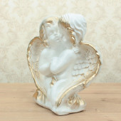 Сувенир Ангел пара крыло (белый с золотом) (Гипс)
