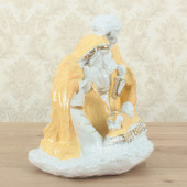 Сувенир Святая семья №2 (белый с золотом рис.жёлтым) (Гипс)